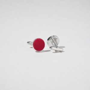 Boutons de Manchette recouverts Coton Cerise